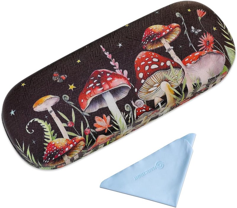 PERFECTSIGHT Store Hard Shell Eyeglasses Case, PU Leather Protective Glasses Case, Cute Eyeglass Case for Women Men Girls - Image 1